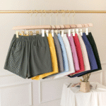 Women’s High-Waisted Cotton & Linen A-Line Shorts Summer Casual, Wide-Leg Fit