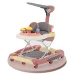 Adjustable Multi-Function Foldable Baby Walker – Anti-Rollover & O-Leg Prevention Learning Stroller