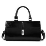 Women's Fashion Oil Wax PU Leather Bag Trendy Single Shoulder Crossbody Bag with Large Capacity Tote Bag