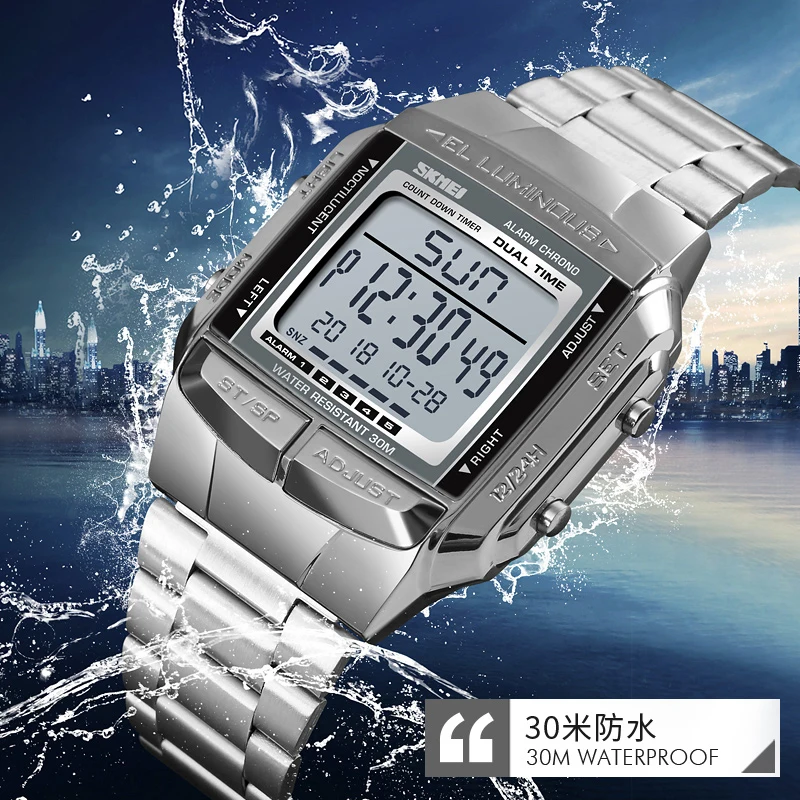 SKMEI Sports Waterproof Electronics Watch For Men Women Digital Watches Countdown Fashion Outdoor Wristwatches Relogio Masculino - Image 2