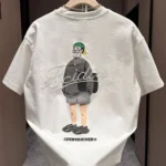Men’s 100% Cotton Printed T-Shirt – Korean Style Harajuku Y2K Graphic Tee