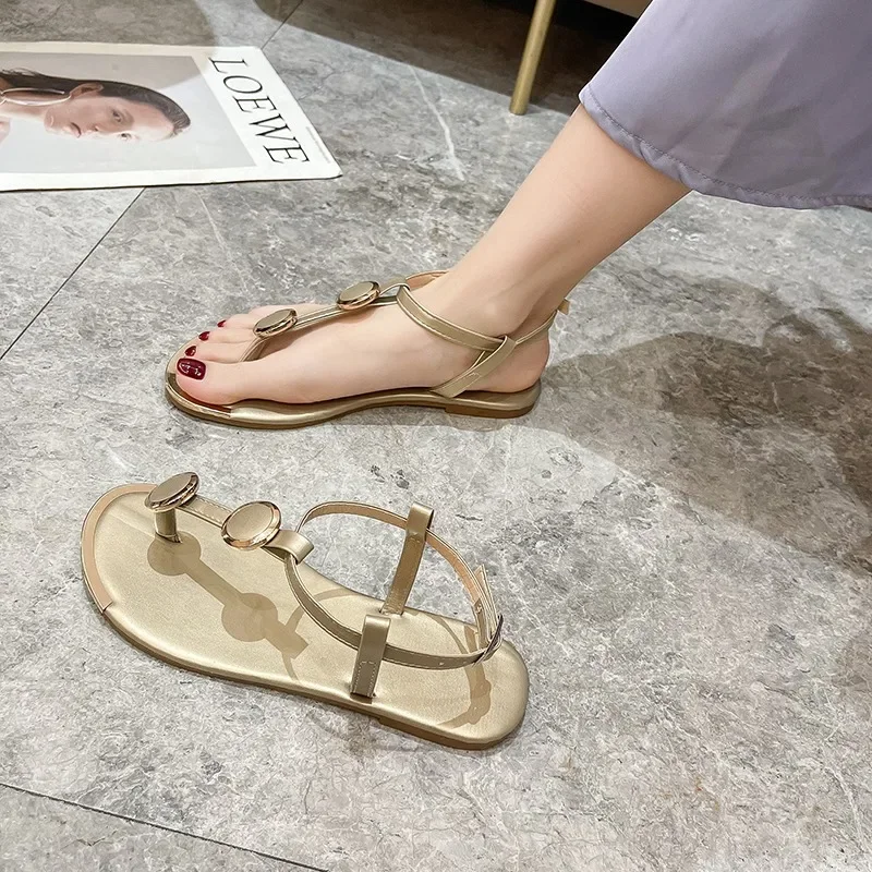 Women Sandals 2024 New Summer Casual Flat Sandals Flip Flops Luxury Designer Fashion Shoes Women Open Toe Daily Sandals Women - Image 6