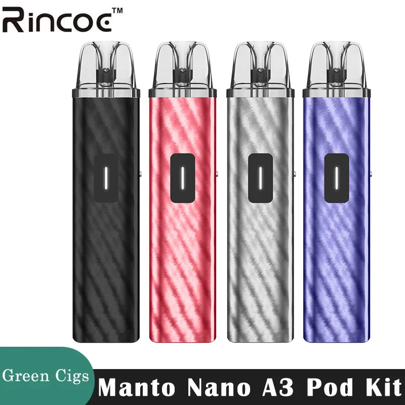 Original Rincoe Manto Nano A3 Pod Kit 10-26W Vape 1000mAh Battery MTL/RDL Type-C Fast 2ml Electronic Cigarette