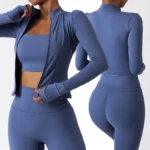 Women’s 3-Piece Yoga Set – Custom Gym Sports Bra, Leggings & Pants | High-Quality Luxury Fitness Outfit with Logo