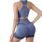 Seamless Scrunch Butt Yoga Set – High Waist Shorts Leggings with Matching Sports Bra for Fitness & Workout